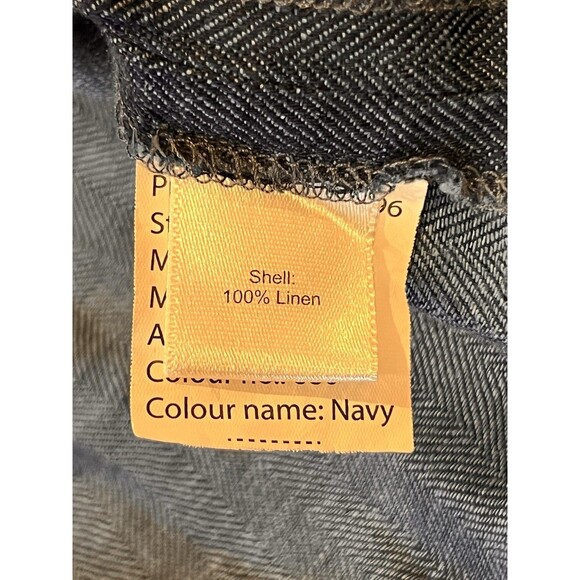 NWT JOSEPH ABBOUD Military Jacket HERRINGBONE Men XL Blue LINEN Zip Button - Picture 8 of 16